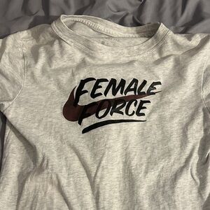 Nike Women's Light Gray 'Female Force' Short Sleeve Tee